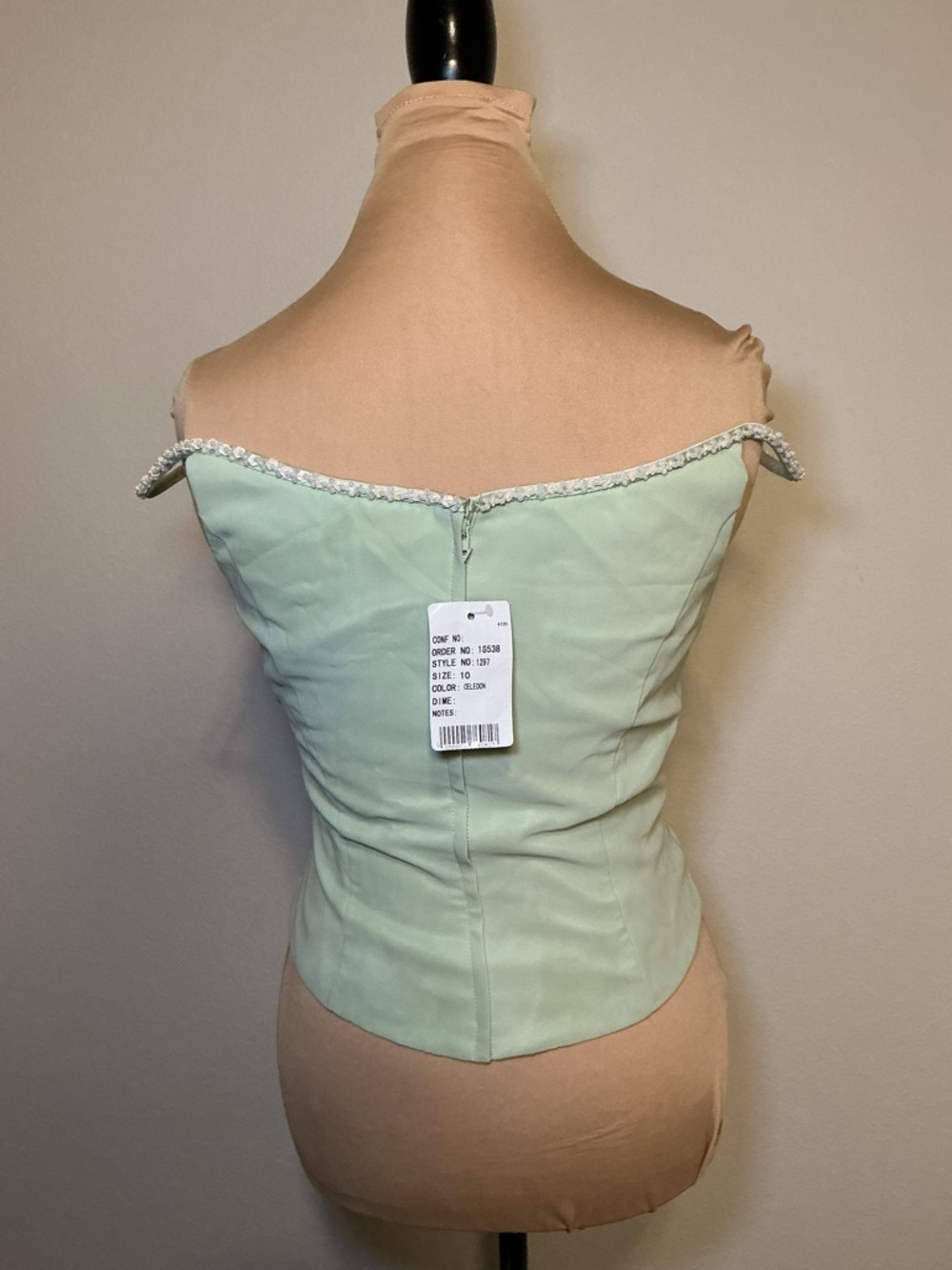 Mint Off-Shoulder Ruched Bustier Top - Picture 7 of 13